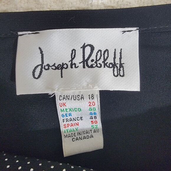 Joseph Ribkoff Belted Tunic Blouse Batwing Short Sleeve Black Plus Size 18 - Picture 4 of 16